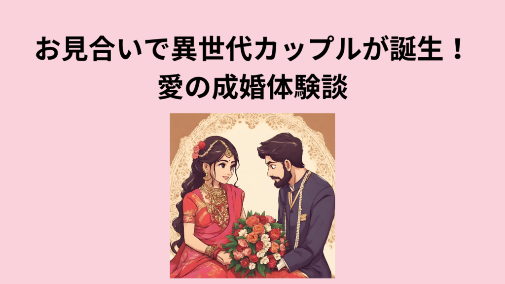 お見合いで異世代カップルが誕生！愛の成婚体験談