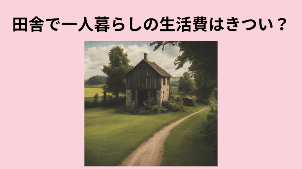 田舎で一人暮らしの生活費はきつい？