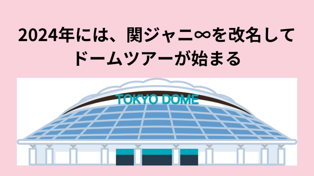 2024年には、関ジャニ∞を改名してドームツアーが始まる