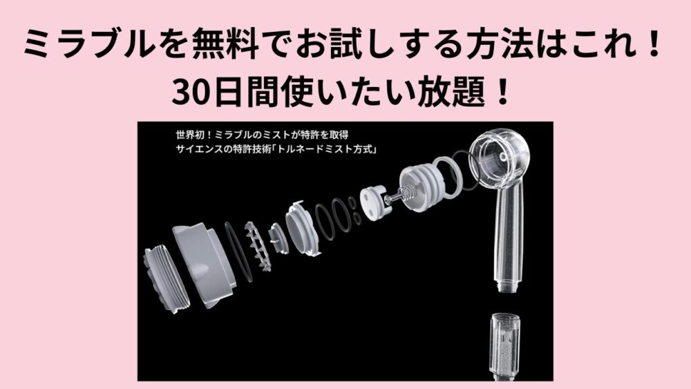 ミラブルを無料でお試しする方法はこれ！30日間使いたい放題！