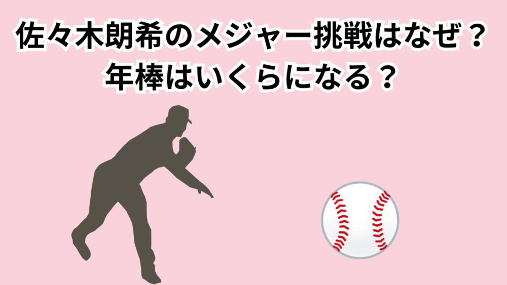 佐々木朗希のメジャー挑戦はなぜ？年棒はいくらになる？